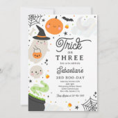 Invitation Trick Ou Trois Fantôme D'Halloween 3ème Fête D'Ann (Devant)