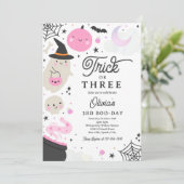 Invitation Trick Ou Trois Fantôme D'Halloween 3ème Fête D'Ann (Debout devant)