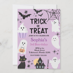 Invitation Trick Ou Trois Fantôme D'Halloween 3ème Fête D'Ann