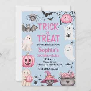 Invitation Trick Ou Trois Fantôme D'Halloween 3ème Fête D'Ann