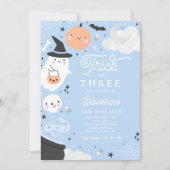 Invitation Trick Ou Trois Fantôme D'Halloween 3ème Fête D'Ann (Devant)