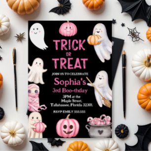 Invitation Trick Ou Trois Fantôme D'Halloween 3ème Fête D'Ann