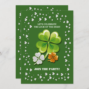 Invitation Tricolor Shamrock St. Patrick's Day Party