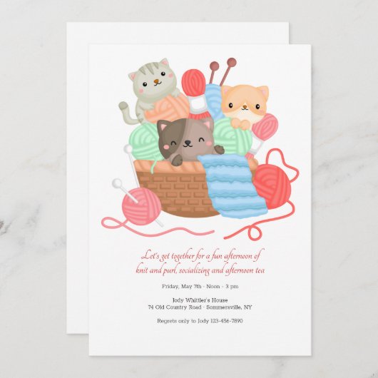 Invitation Tricot Circle (Devant / Derrière)