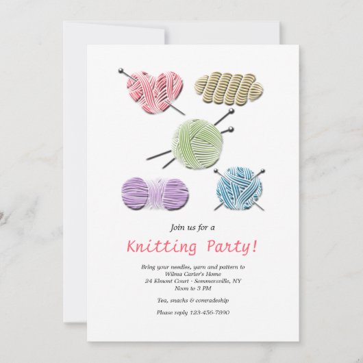 Invitation Tricot de collecte de fils (Devant)