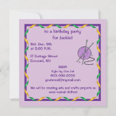 Invitation Tricot Fun Birthday (Dos)