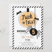 Invitation Tricoter ou traiter Citrouille orange Halloween An (Devant)