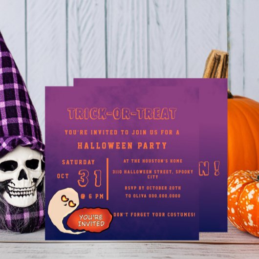 Invitation Tricoter ou traiter | Halloween drôle