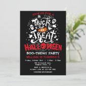 Invitation Tricoter ou traiter Halloween fête d'anniversaire (Debout devant)