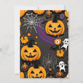 Invitation Tricoter ou traiter la fête d'Halloween rétro supe (Dos)