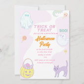 Invitation tricoter ou traiter l'heure de la fête halloween (Devant)