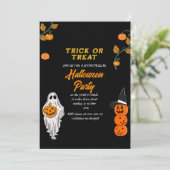 Invitation tricoter ou traiter l'heure de la fête halloween (Debout devant)