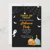 Invitation tricoter ou traiter l'heure de la fête halloween (Devant)
