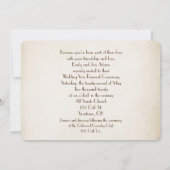 Invitation Trillium en sépia ton Mariage Vow Renewal (Dos)