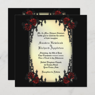 Invitation Trimestre français Jaune Goth Thème Mariage