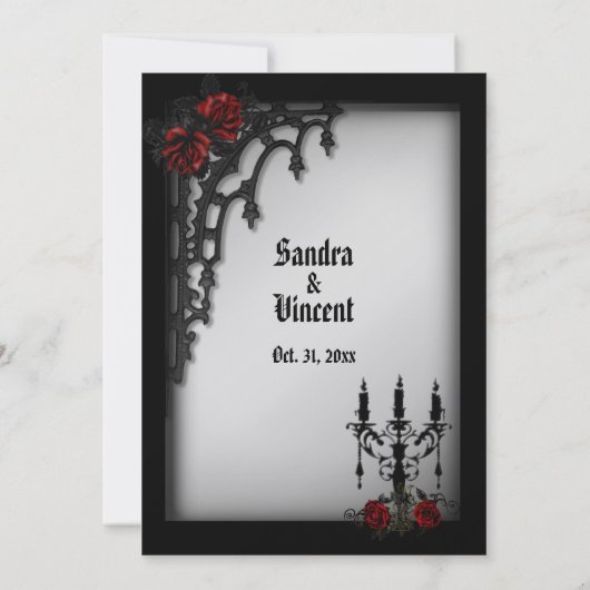 Invitation Trimestre gothique Mariage (Dos)