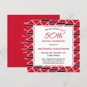 Invitation TRINIDAD DRAPEAU Personnalisé 50e anniversaire