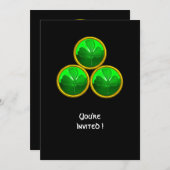 INVITATION TRINITÉ DE LA FEUILLE DE TRÈFLE DE LA SAINT-PATRIC (Devant / Derrière)