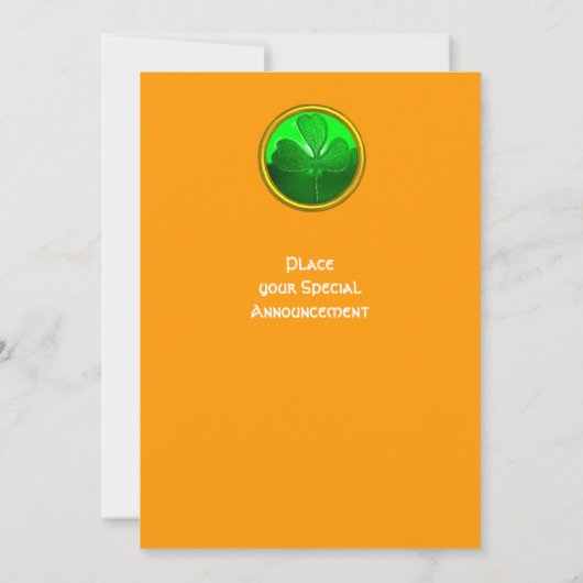 INVITATION TRINITÉ DE LA FEUILLE DE TRÈFLE DE LA SAINT-PATRIC (Dos)