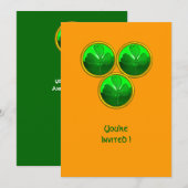 INVITATION TRINITÉ SHAMROCK DE LA JOURNÉE ST PATRICK (Devant / Derrière)