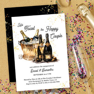 Invitation Trinquons au Champagne sur la Fête de Fiançailles