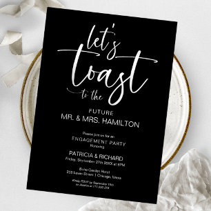 Invitation Trinquons avec Chic Calligraphie Fête de Fiançaill