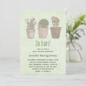 Invitation Trio de cactus souriants mignons Shower de bébé à  (Debout devant)
