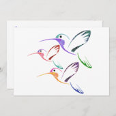 Invitation Trio de colibri de patchwork (Devant / Derrière)