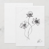 Invitation Trio de Fleurs (Devant / Derrière)