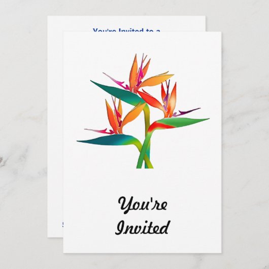 Invitation Trio des oiseaux du paradis (Devant / Derrière)