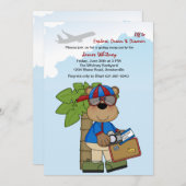 Invitation Trip Ready Teddy Go Away Party (Devant / Derrière)