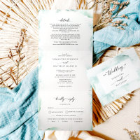 Invitation triple avec Mariage d'aquarelle RSVP