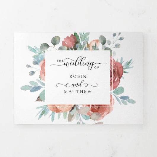 Invitation triple avec Mariage "Ethereal" RSVP (Page de couverture)