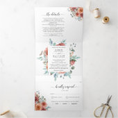 Invitation triple avec Mariage "Ethereal" RSVP (Intérieur)