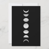 Invitation Triple Déesse Cycle Lunaire Mariage Argent & Noir (Dos)
