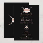 Invitation Triple Déesse Lune Cycle rose Fête des mariées noi (Devant / Derrière)