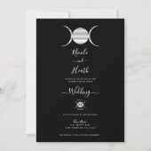 Invitation Triple déesse Moon Cycle Argent et Mariage noir (Devant)