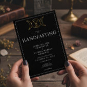 Invitation Triple Déesse Wiccan Lune Noir Main Deux Côtés