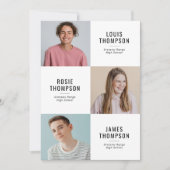 Invitation Triple diplômé de 3e Photo Fête de remise de diplô (Devant)