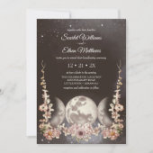 Invitation Triple Lune Phase Boho Floral Handfasting (Devant)