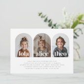 Invitation Triple nom Paysage conjoint photo Anniversaire (Debout devant)