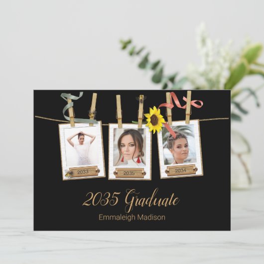 Invitation Triple Photo Collage (Debout devant)