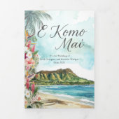 Invitation triple pli | Week-end de mariage à Oahu (Page de couverture)