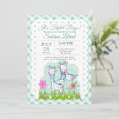 Invitation Triplet Boys Adorable Giraffes Baby shower (Debout devant)