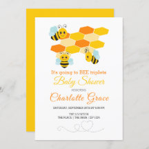 Triplet d'abeille mignonne Bumble Baby shower pers