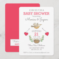 Triplet Mama Bird Baby shower volant