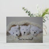 Invitation Triplet ours baby shower (Debout devant)