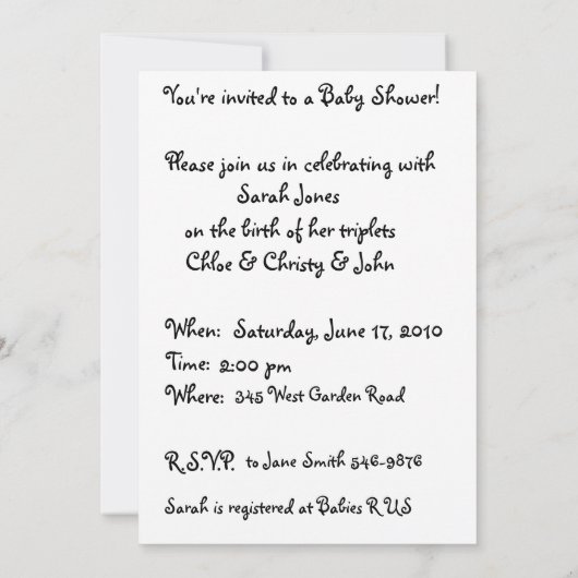 Invitation Triplet ours baby shower (Dos)