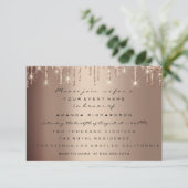 Invitation Triplets Baby shower Pied Rose Parties scintillant (Debout devant)