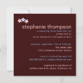 Invitation Triplets étoiles Baby shower Brown bleu rose (Dos)